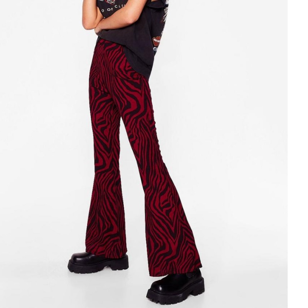 Nasty Gal Zebra Flare Pants